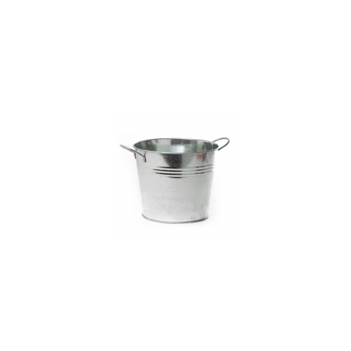 Silver tin Bucket with side handles