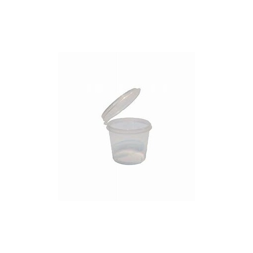 60ml Plastic Sauce Cup With Hinged lid Pk 50