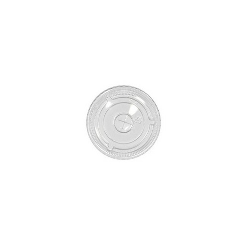 Lid 10/12oz Flat PET Straw Slot Pk 100